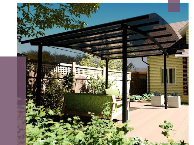 Навесы для террасы в Белгороде от 13243 руб. под ключ | ПРОЛЁТ-Блг