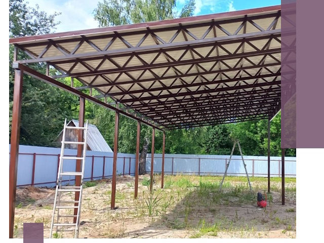 Односкатные навесы под ключ в Белгороде — изготовление и монтаж