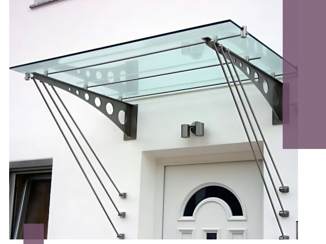 Козырьки над входом под ключ в Белгороде — изготовление и монтаж
