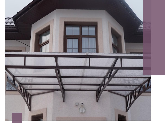 Козырьки из поликарбоната под ключ в Белгороде