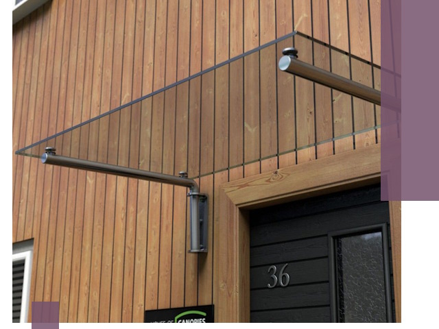 Стеклянные козырьки на входы и фасады в Белгороде