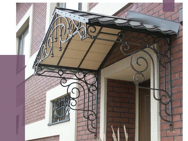 Двускатные козырьки в Белгороде под ключ от 12984 руб.