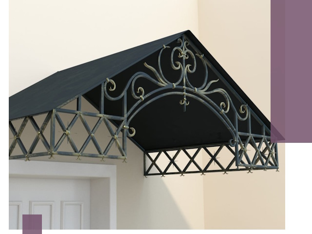 Двускатные металлические козырьки под ключ в Белгороде